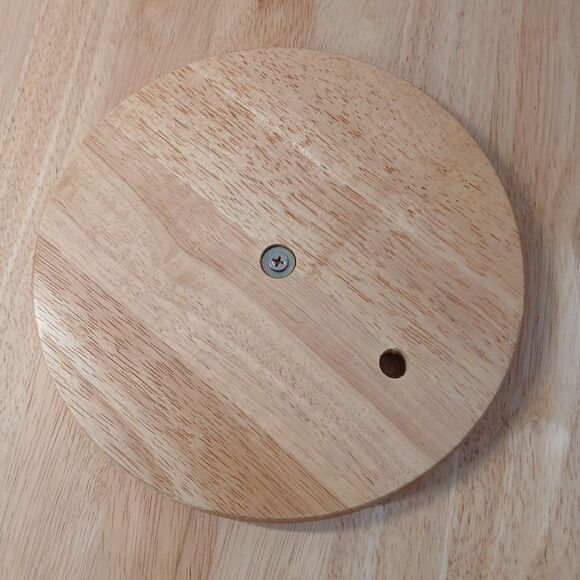 Large Vintage Hardwood Oak LAZY SUSAN Divided Platter Kitchen Organizer 18” - Picture 5 of 6